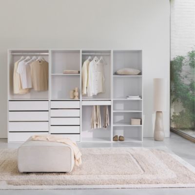 Kit dressing modulable avec 4 éléments. blanc. panneaux stratifiés