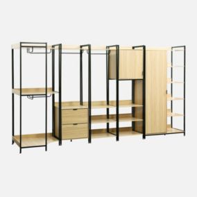 Kit dressing modulable noir avec 5 éléments. L 360 x P 48 x H 190