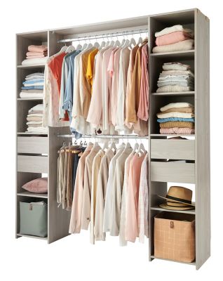 Kit dressing ouvert L. 180 x H. 200,4 x P. 39,9 cm effet chêne grisé Castorama