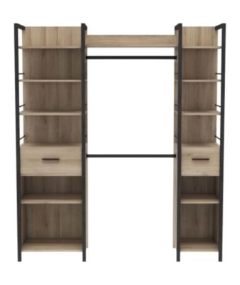 Kit dressing placard extensible - RIGA - Chene Kronberg / Noir mat - 179 x 47,9 x 207,5 cm - DEMEYERE
