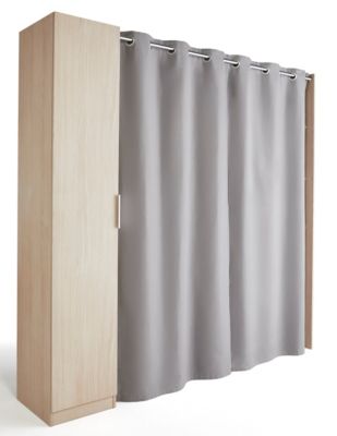 Kit dressing XXL 2 colonnes avec porte et rideaux H. 220 x L. 220 x P. 50 cm