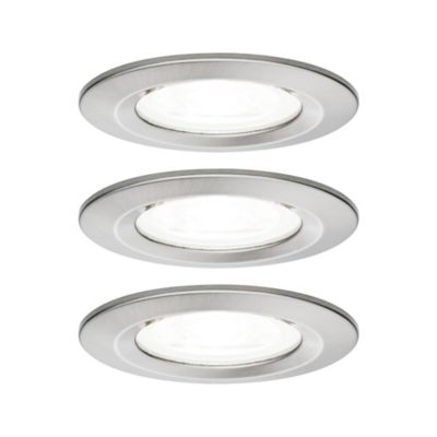 Kit encastrable Nova rd fixe LED IP44 3x6,5W 4000K 230V GU10 51mm acier bros/alu zinc