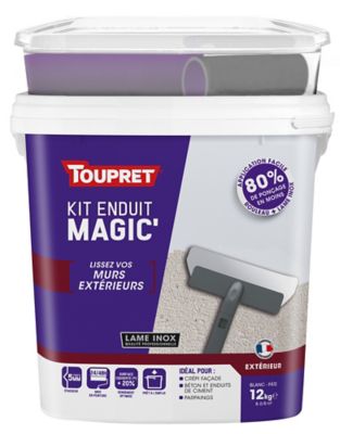 Kit enduit magic' de lissage pour murs extérieurs Toupret 12kg