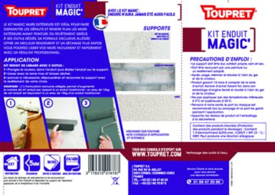 Kit enduit magic' de lissage pour murs extérieurs Toupret 12kg