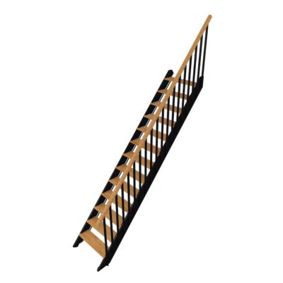 Kit escalier droit FORTIA hêtre laqué noir et chêne naturel Gagliano