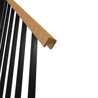 Kit escalier droit FORTIA hêtre laqué noir et chêne naturel Gagliano