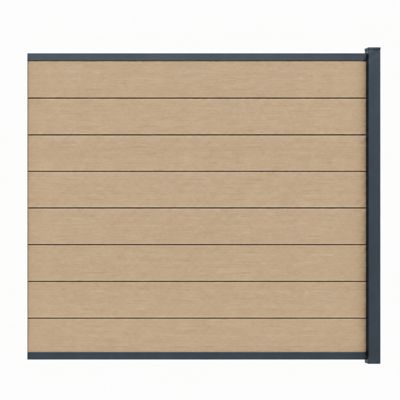 kit extension complet pour clôture composite 1,50 ML x 1,80 H Beige clair, H.180 cm, L.150 cm