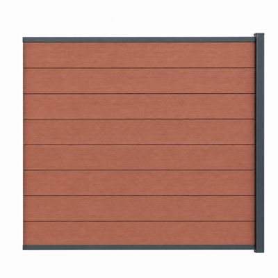 kit extension complet pour clôture composite 1,50 ML x 1,80 H Brun rouge, H.180 cm, L.150 cm