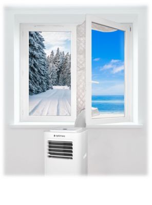 Kit fenêtre isolant avec tissu thermique pour climatiseur Optiméo