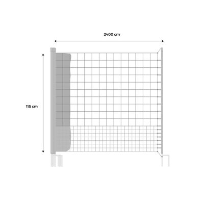 Kit filet  clôtures pour poules 24m avec 8 piquets double pointes. modulable. porte d'accès. sardines incluses