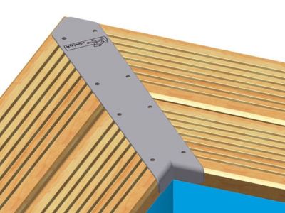 Kit finition margelles en angle pour piscine bois rectangulaire - Ubbink
