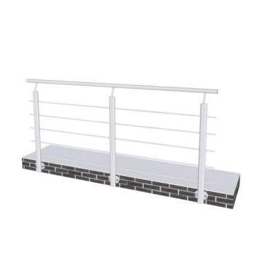 Kit Garde-corps 2ml garde-corps avec 5 traverses fixation latérale en aluminium Gris mat SANILAND