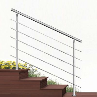 Kit garde-corps 5 barres rondes 1.8m Acier Inox 201 Argent - Installation verticale - Usage intérieur et extérieur