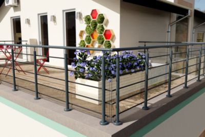 Kit garde corps à plat Oxalis gris 2m