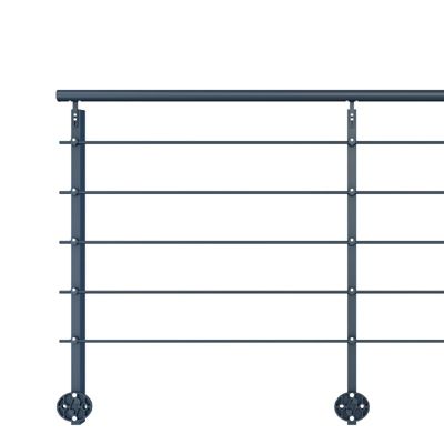Kit garde-corps aluminium gris anthracite 2m pose latérale, Initio KORDO