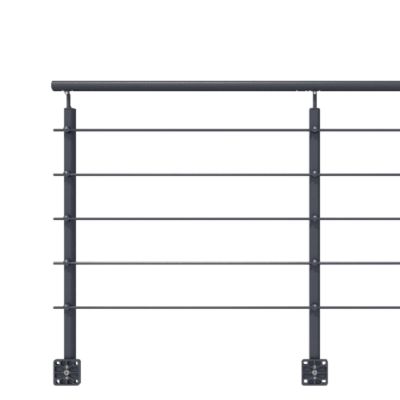 Kit garde-corps aluminium gris anthracite 2m pose latérale, Opalu KORDO