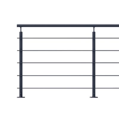 Kit garde-corps aluminium gris anthracite 2m pose à plat, Opalu KORDO