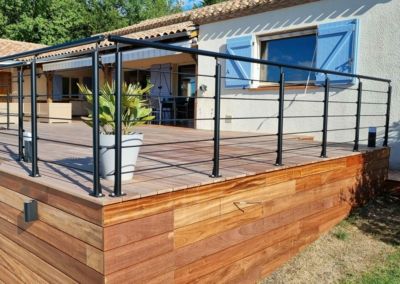 Kit garde-corps aluminium gris anthracite 2m pose à plat, Opalu KORDO