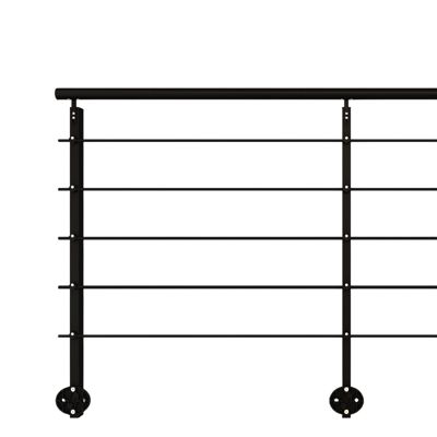 Kit garde-corps aluminium noir 2m pose latérale, Initio KORDO