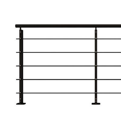 Kit garde-corps aluminium noir 2m pose à plat, Initio KORDO