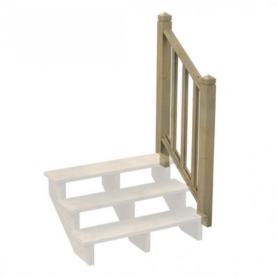 Kit Garde-corps Bois 3 marches - Escalier Extérieur - Rampes Recoupables - Traité Autoclave - Montage Facile - Garantie 10 ans