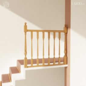 Kit garde-corps bois massif tourné - Longueur 1200mm