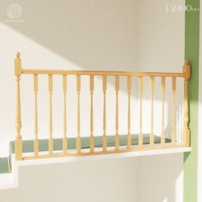 Kit garde-corps bois massif tourné - Longueur 2400mm