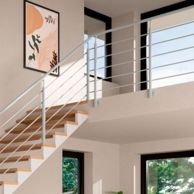Kit garde-corps lateral Cala en aluminium gris clair RAL 7035