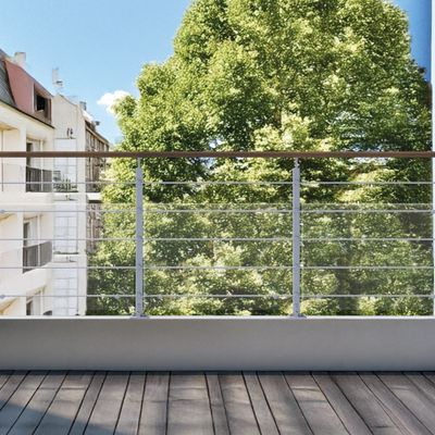 Kit garde-corps silver avec main courante Kebony 2m pose à plat, Opalu KORDO