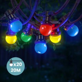 Kit Guirlande Guinguette 20m IP 65 Multicolore