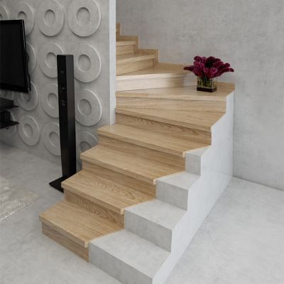 Kit habillage rénovation marche palière chêne brut L.140 cm