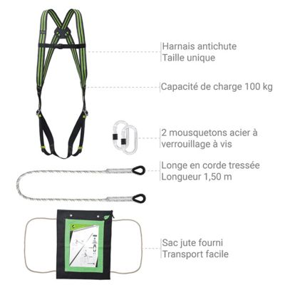 Kit harnais de sécurité pour retenue au travail - FA8000100