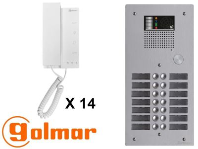 Kit interphone avec 14 combinés GOLMAR Collectif
