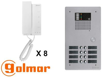 Kit interphone avec 8 combinés GOLMAR Collectif
