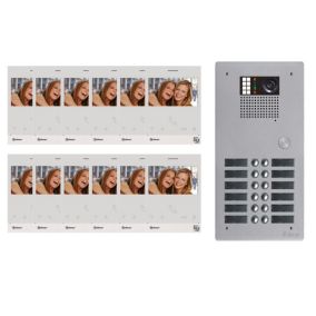 Kit Interphone Vidéo Collectif Bus 2 Fils G2p 12 Appels