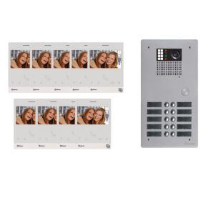 Kit Interphone Vidéo Collectif Bus 2 Fils G2p 9 Appels - Gkvg2p-209