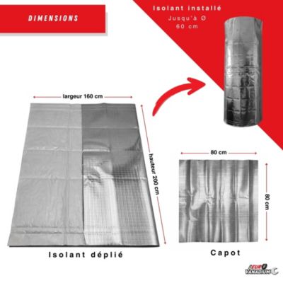 Kit isolant pour ballon d eau chaude 160 x 200 CM compatible 300 L mousse polypropylene multicouche grise
