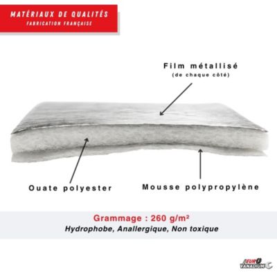 Kit isolant pour ballon d eau chaude 160 x 200 CM compatible 300 L mousse polypropylene multicouche grise
