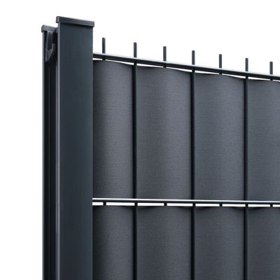 Kit Lamelles PVC Bande Brise vue pour panneau double fils L 2m50 Gris anthracite