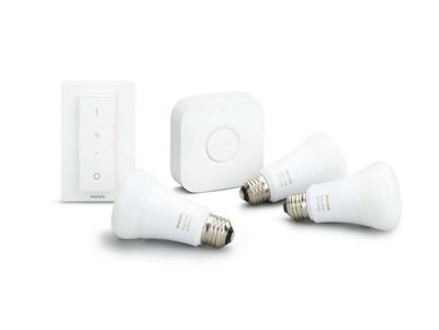 Kit LED Philips Hue 3x ampoules E27 + pont de connexion Hue + interrupteur avec variateur