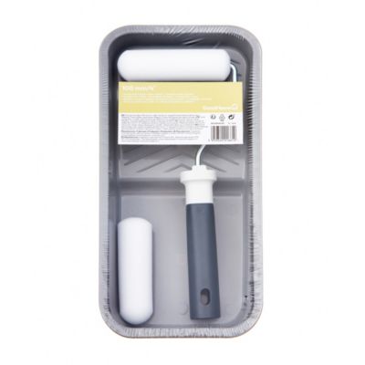 Kit mini rouleau laqueur + 1 manchon laqueur + bac de peinture GoodHome 100mm