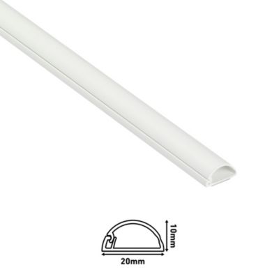 Kit moulure semi-circulaire D-Line 20 x 10 mm blanc avec accessoires, lot de 4