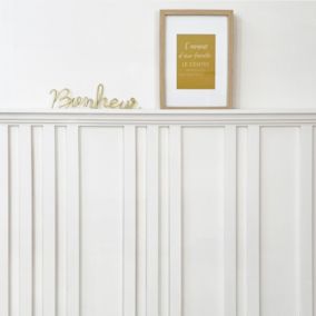 Kit Moulure Étagère Murale prêt à peindre IZIA  en pin Massif 100% F S C - 99DECO - Largeur 2 mètres