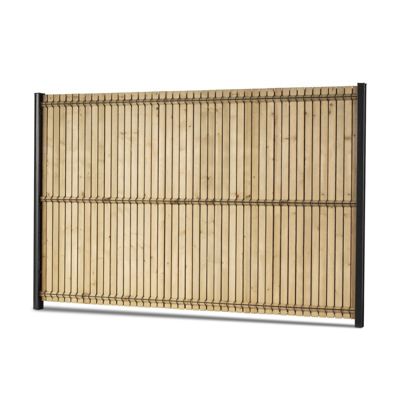 Kit occultation lamelles bois sapin pour panneau rigide maille 55 H 1m03 L 2m50 ep 8mm