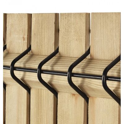 Kit occultation lamelles bois sapin pour panneau rigide maille 55 H 1m03 L 2m50 ep 8mm