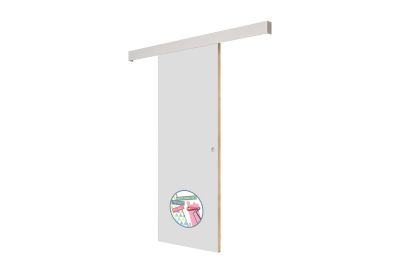 Kit Optirail Prepeint, Porte Coulissante, rail et bandeau Cache-Rail Mdf Revêtu 204 x 83 x 3,6 cm 204 x 83 x 3,6 cm