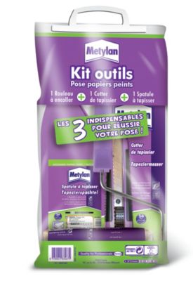 Kit outils pour pose de papiers peints 3 pièces Metylan