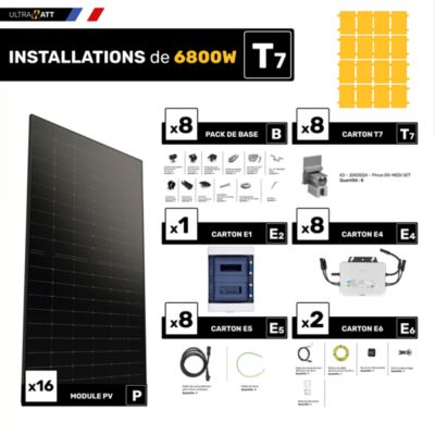 Kit panneau solaire Ultrawatt avec fixation joint debout 6800W
