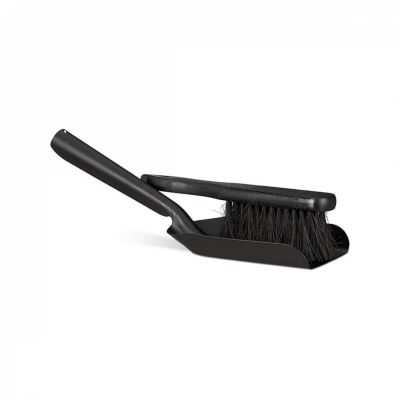 Kit pelle et balayette à cendre en fer 39 cm - Noir - Linxor