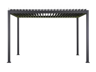 Kit pergola bioclimatique électrique Evora Graphite 4 x 3 m Hespéride ...